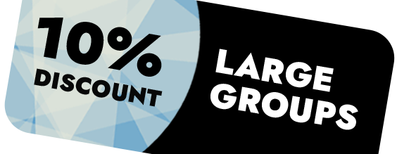 10% Discount Large Groups